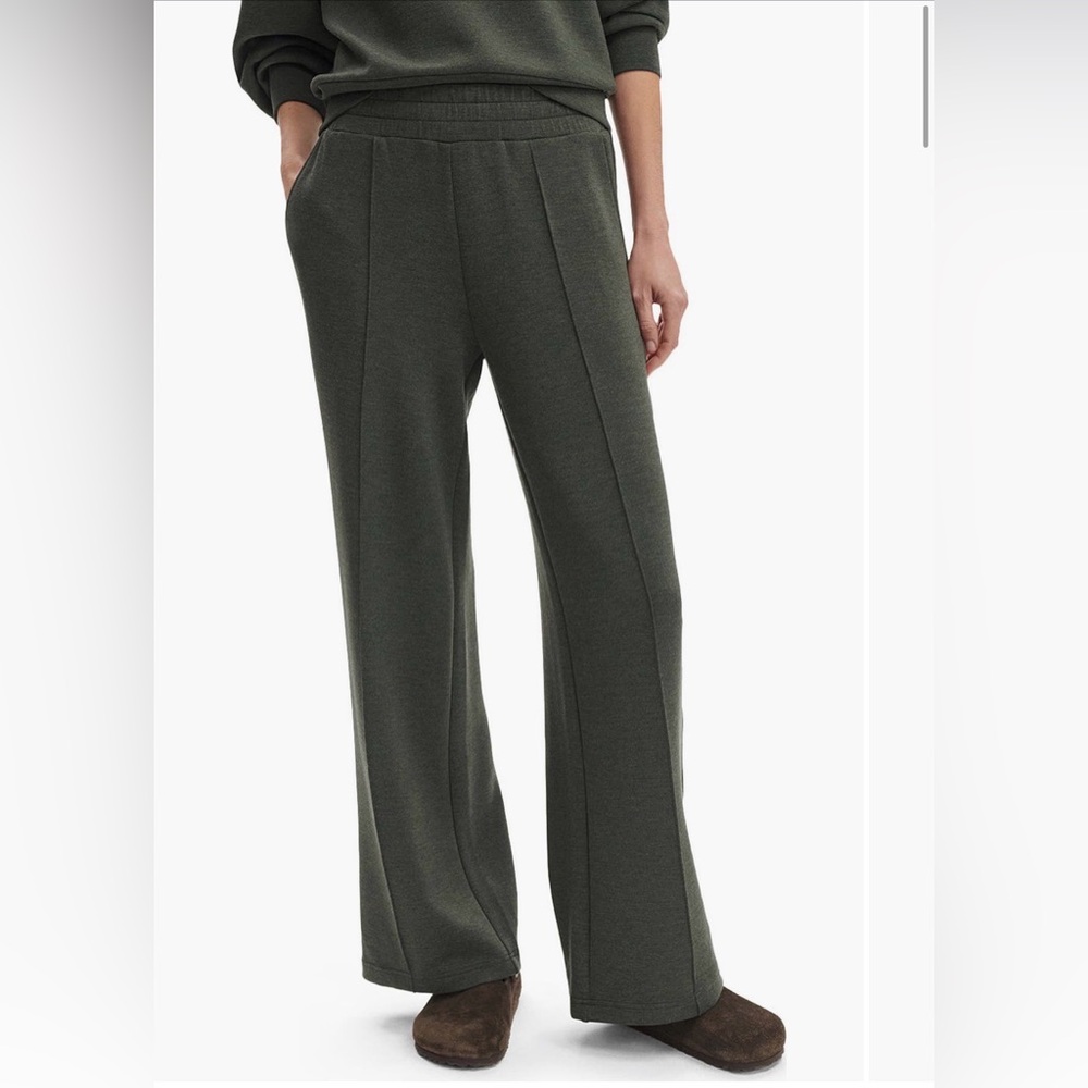 VARLEY The Wide Leg Pants in Olive Marl L - Picture 2 of 9